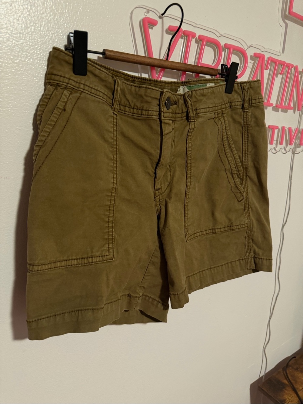 Anthropologie Olive Utility Patch Pocket Shorts